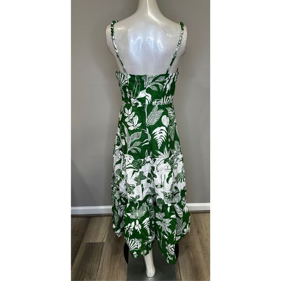 FARM Rio Green Leaf Print Midi Dress - Picture 6 of 8